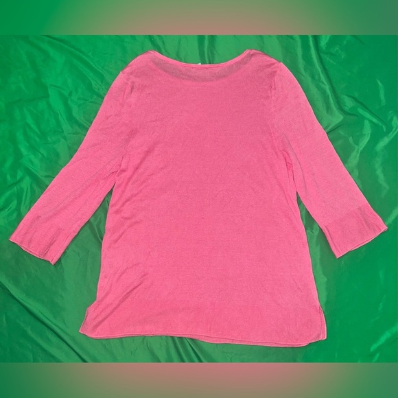 J.Jill Linen Blend Pink 3/4 Sleeve Top size XL Tall - Picture 3 of 6